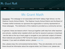 Tablet Screenshot of mrgrantmath.com